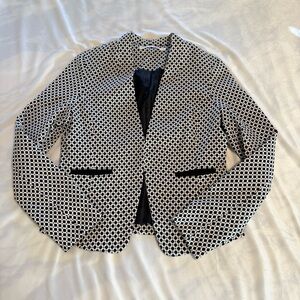 Chic Black and White Patterned Blazer
